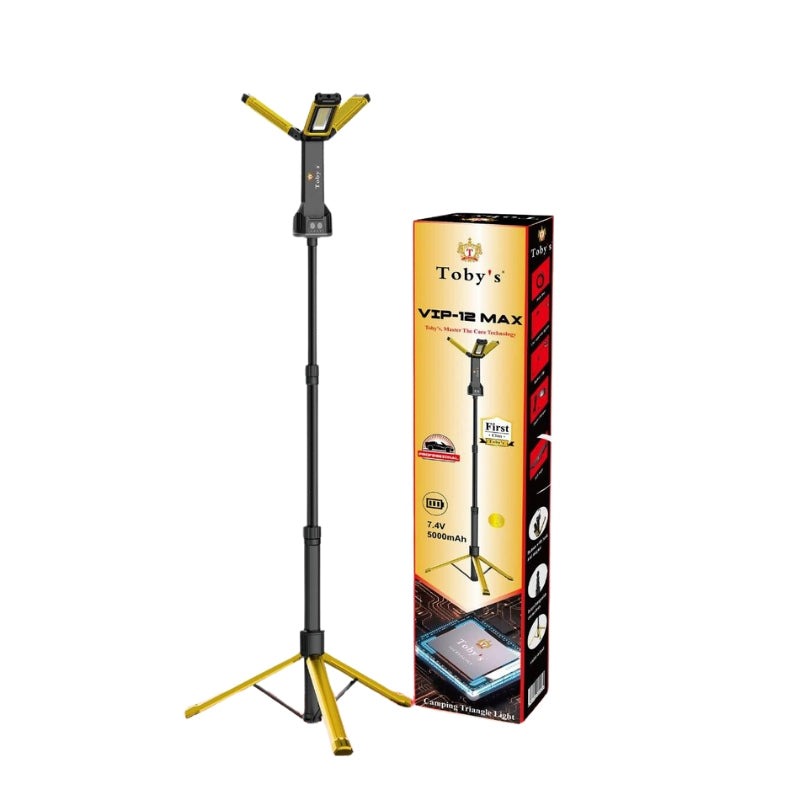 Toby’s VIP12 Max Outdoor Triangle LED Light | 10000 Lumens, 5000mAh, Rechargeable